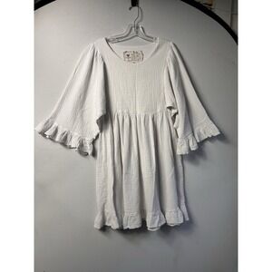 Farmhouse Frocks Womens Oversized Dress Medium Ruffle Detail‎ Modest White Amish